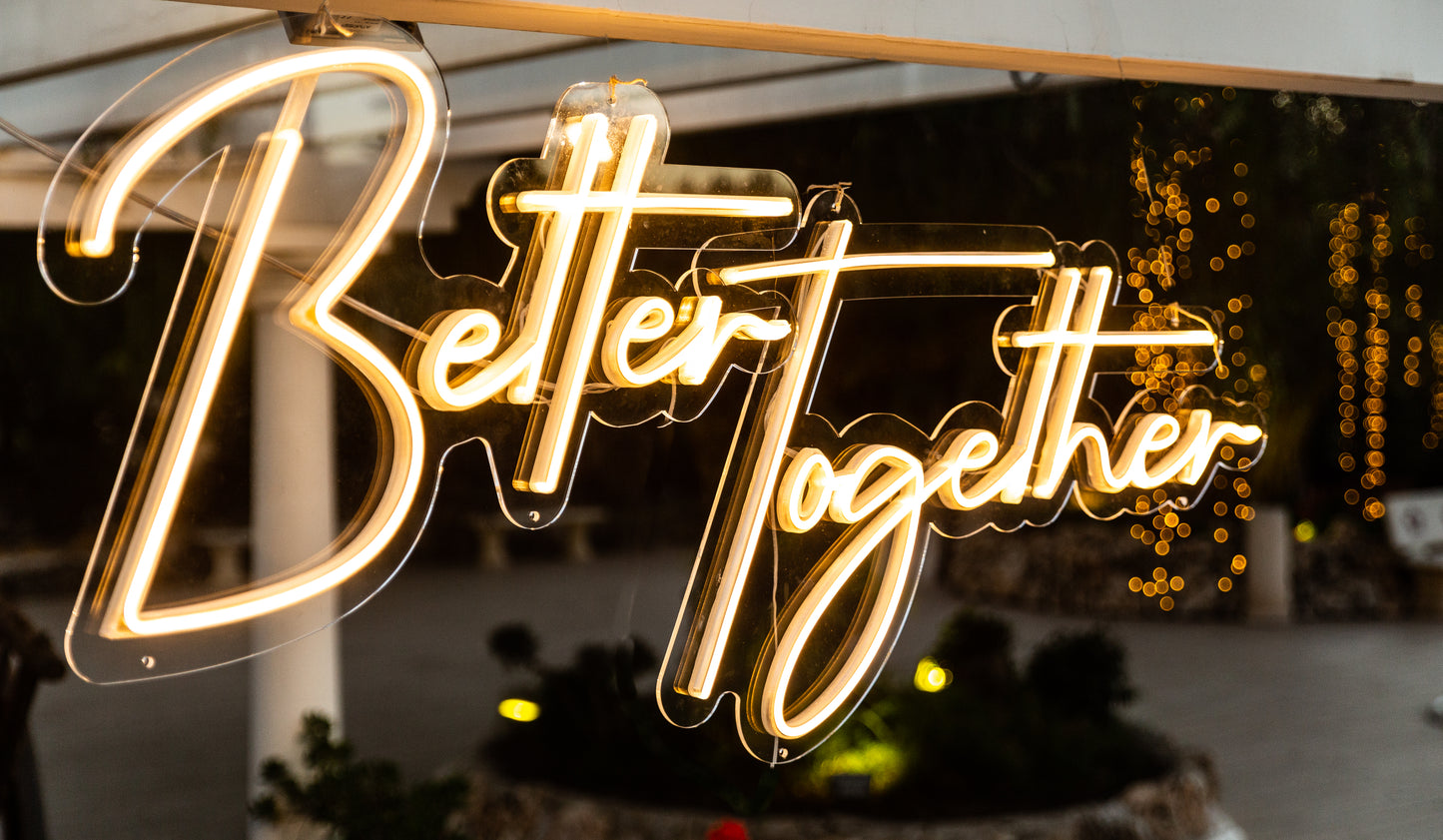 ROTULO NEON LED "BETTER TOGETHER"