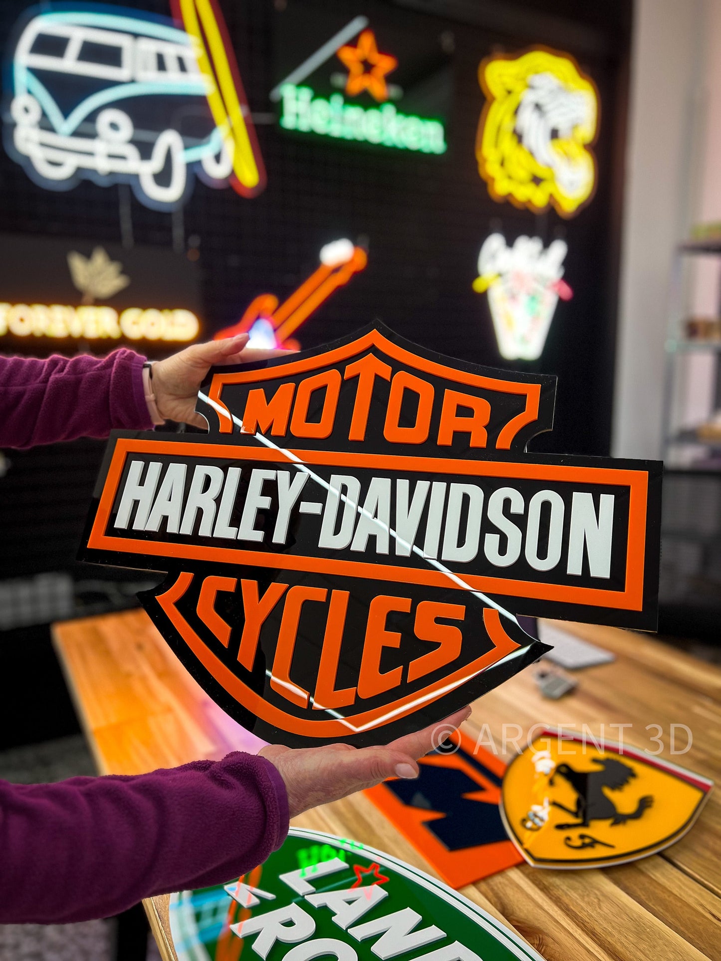Rótulo Harley Davidson Metacrilato